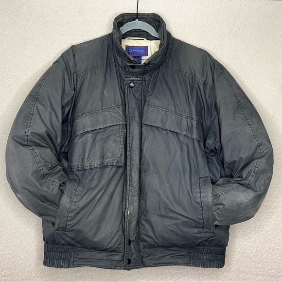 Vintage Gant Down Winter Jacket Coat-Charcoal-Men’s L-Vtg-80s-Casual-Classic - Picture 1 of 15